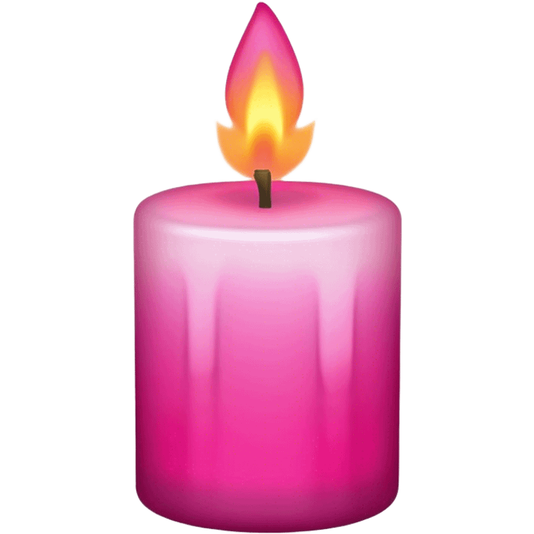 Barbie hot pink ombré candle  emoji