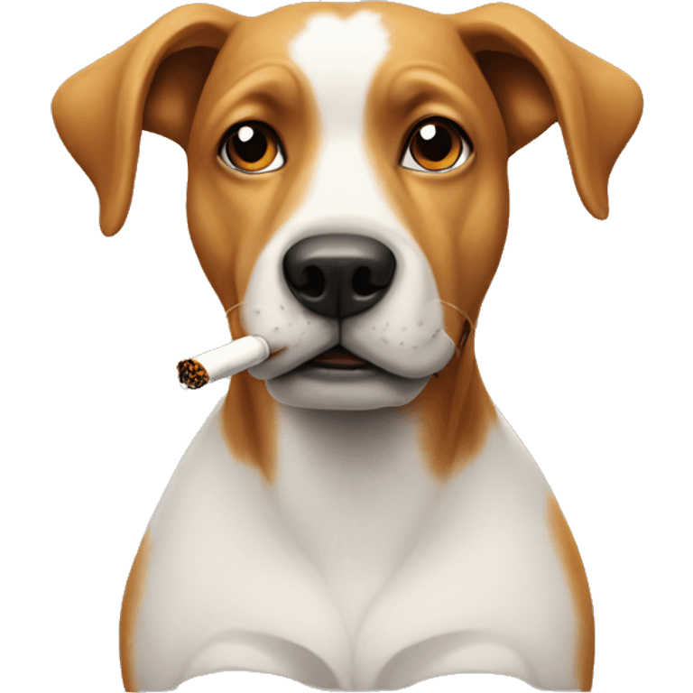 A dog smoking a cigarette  emoji