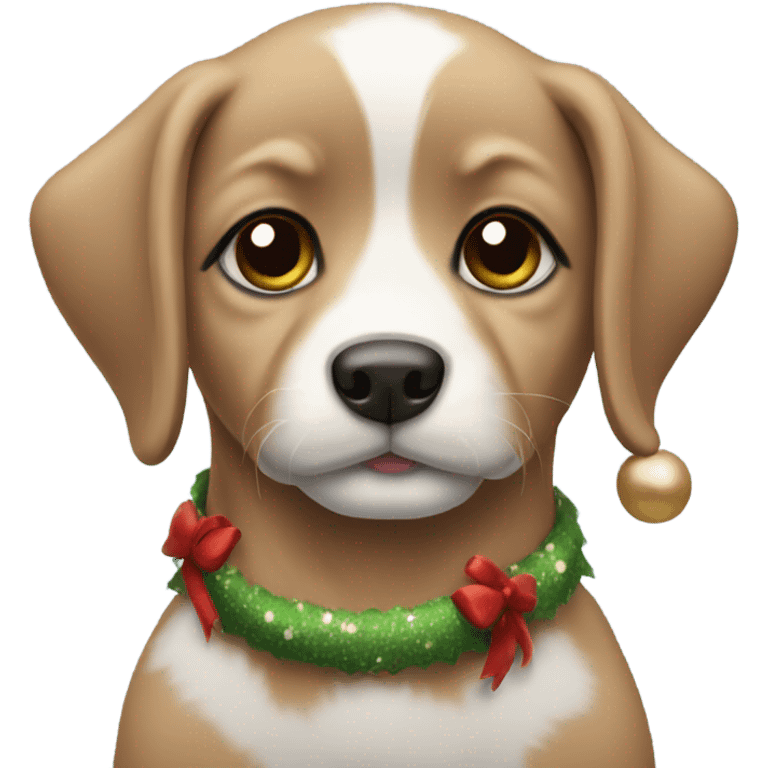 Christmas puppy emoji