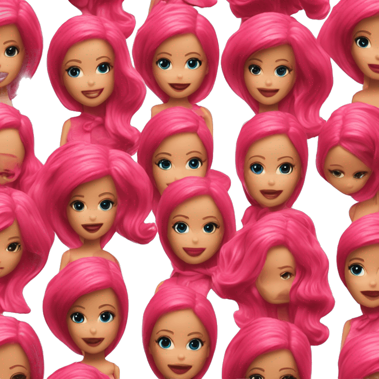 barbie made of red wax with fingerprints emoji