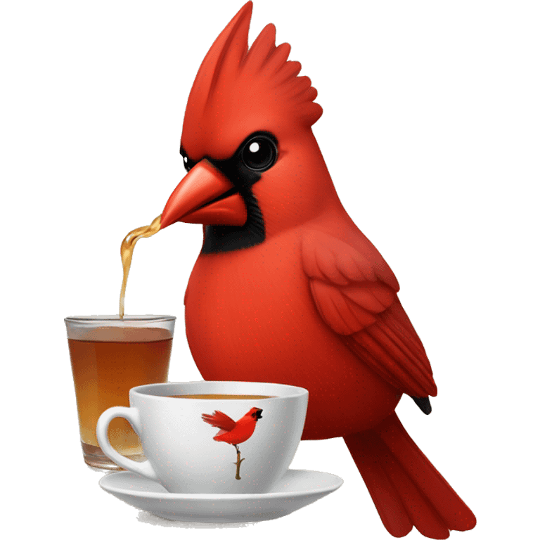 cardinal sipping tea emoji