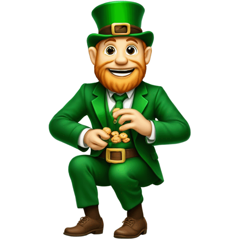 Leprechaun eating a nut emoji