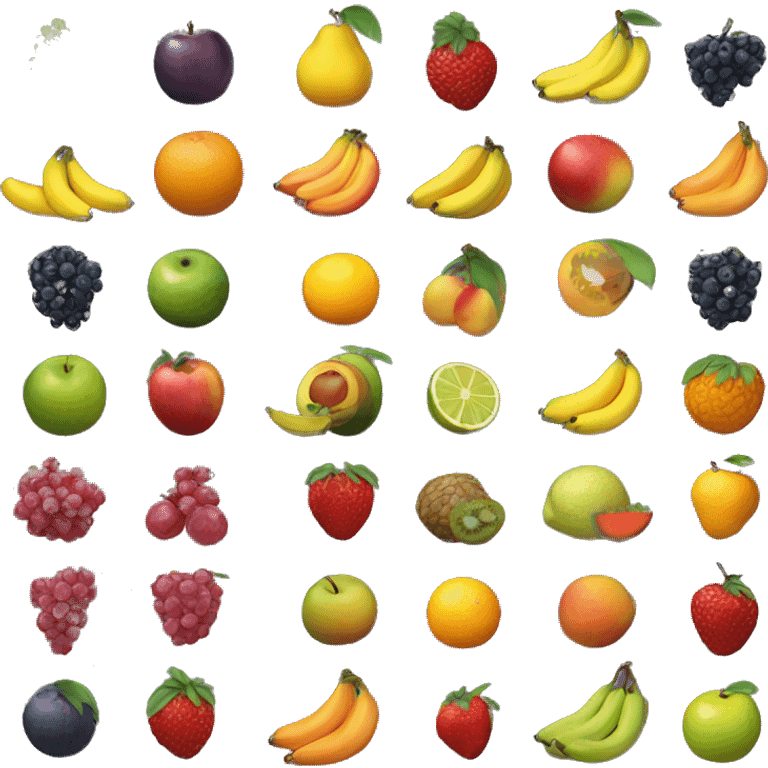 7 fruits bunched together  emoji