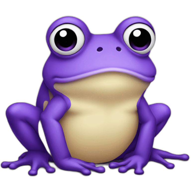 A purple frog sad emoji