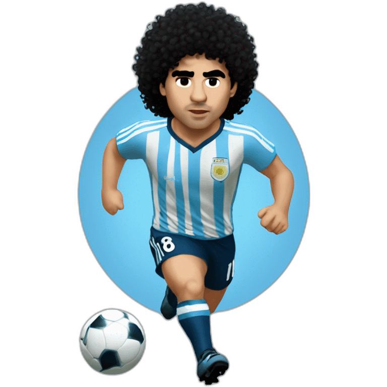 Curly hair Maradona run 86 argentina emoji