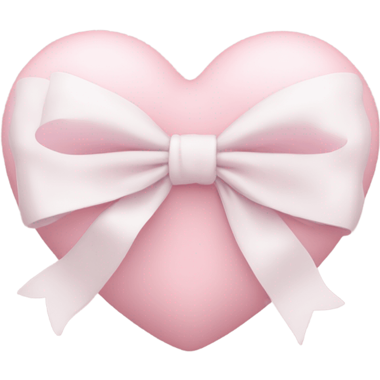 Pastel pink heart with white bow emoji