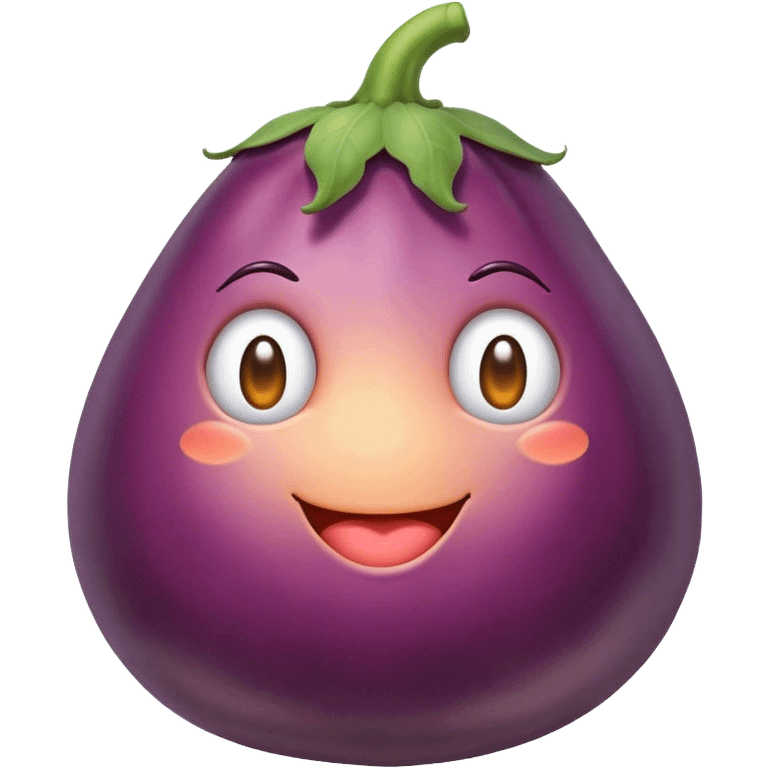 Eggplant in peach emoji