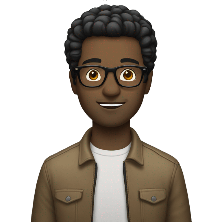 White man short black hair and glasses on a Harley emoji