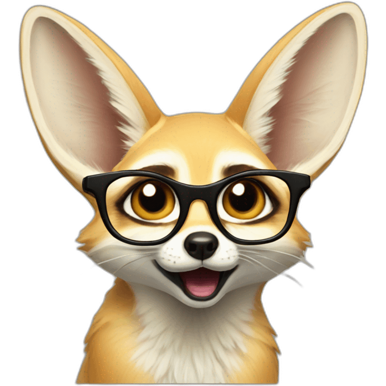 Shocked Fennec with glasses emoji