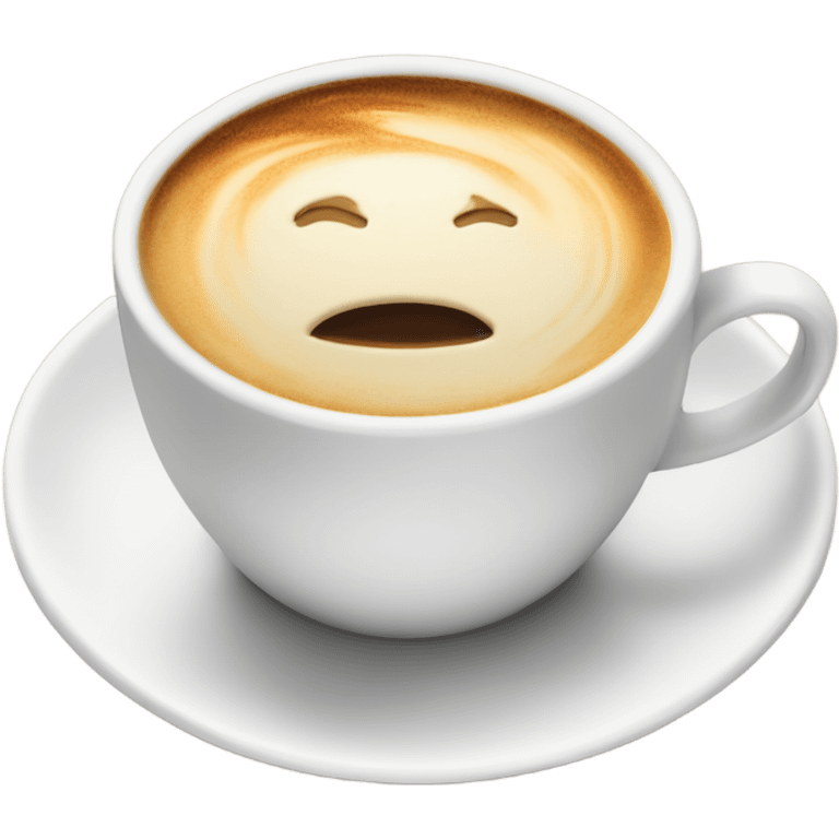 Cappucino , no design, in white cup with plate  emoji