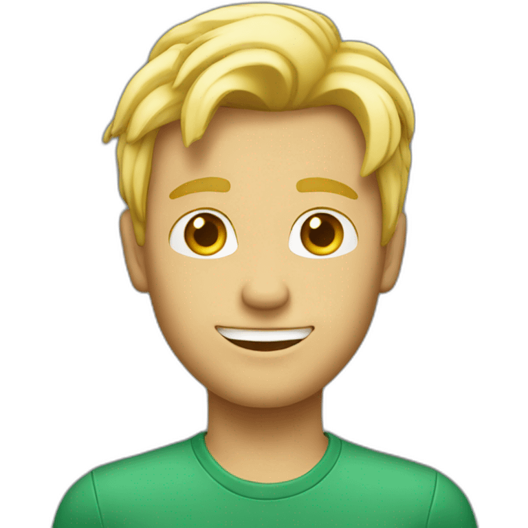 Blond man with smirk emoji