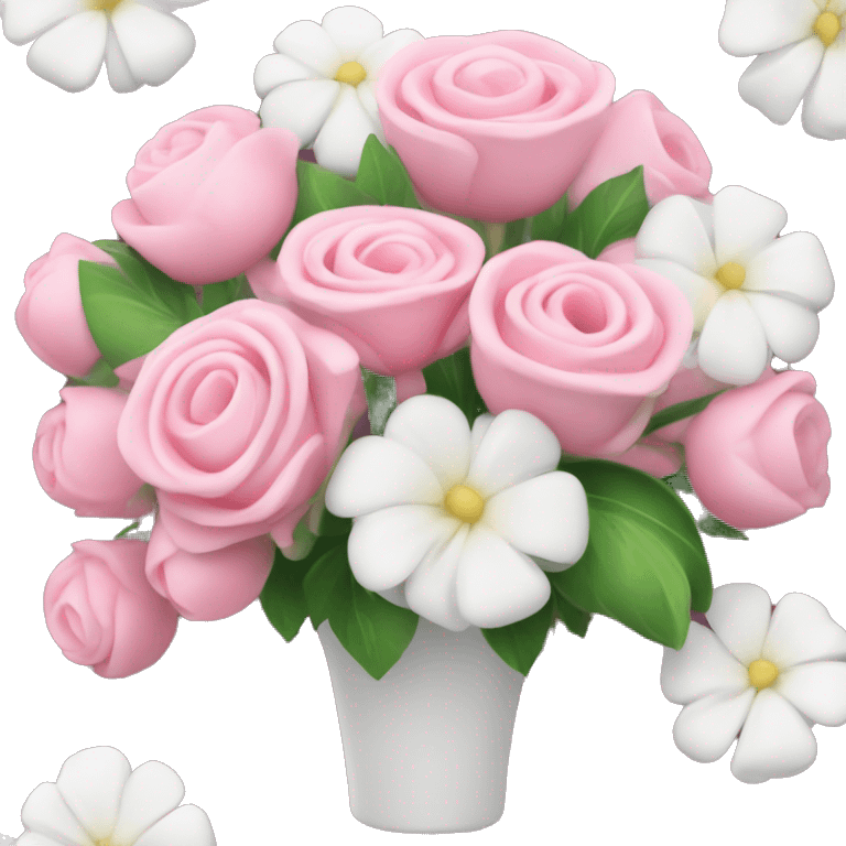 pink and white bouquet of ￼flowers  emoji