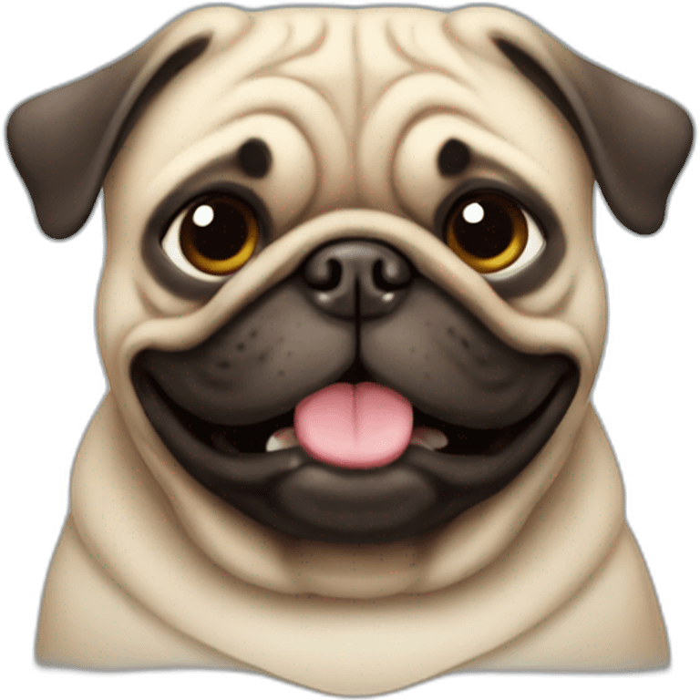 a fat happy pug emoji