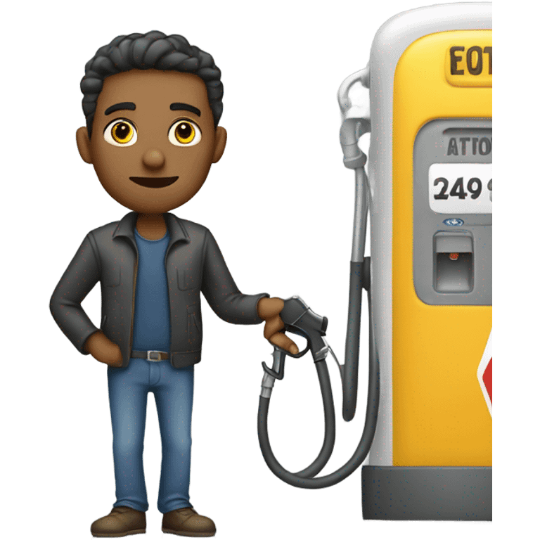 man getting gas in car emoji