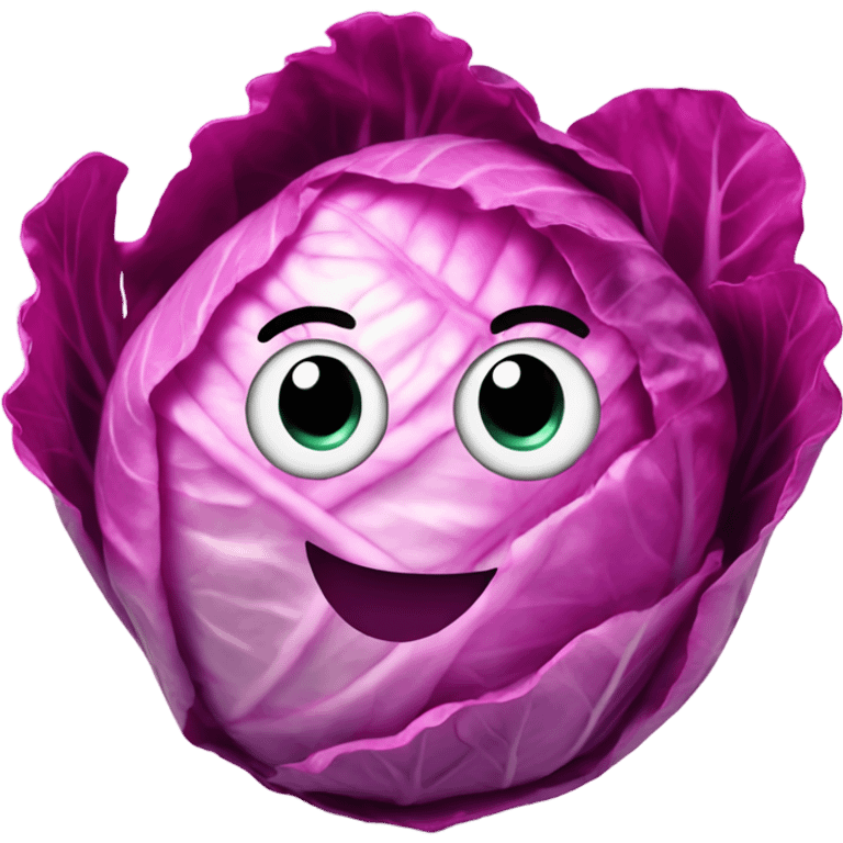 pink cabbage smiling emoji