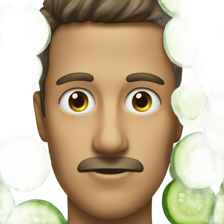 A person on his eyes cucumber  emoji