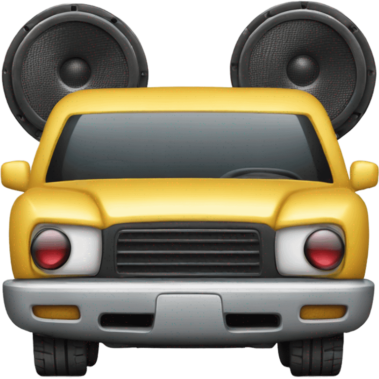 Car with big speakers emoji