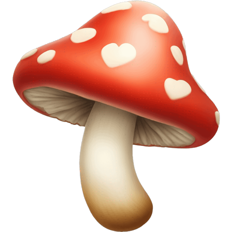 Heart shaped mushroom emoji