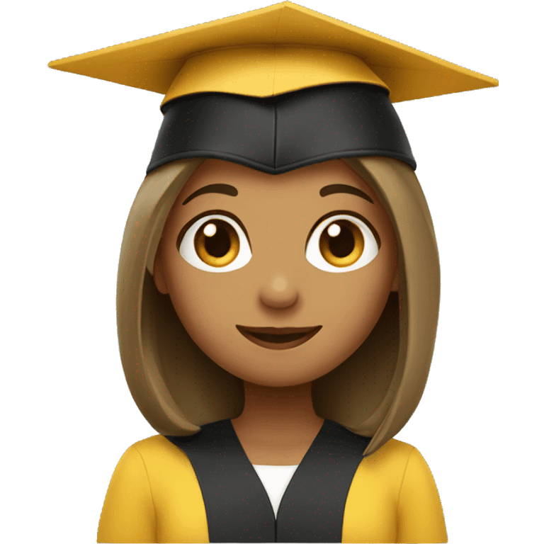 Girl wearing graduation hat emoji