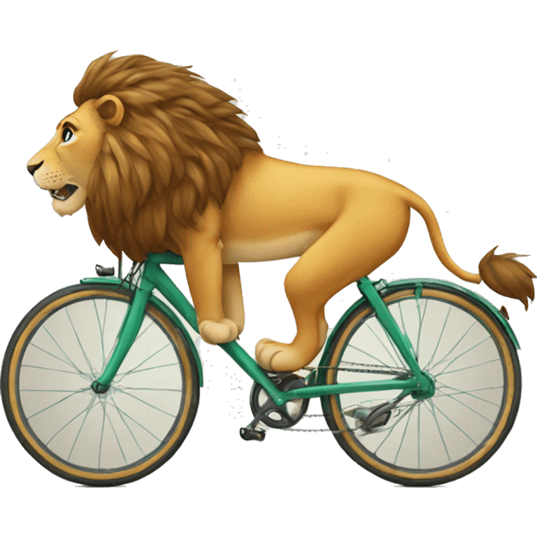 lion sur velo emoji