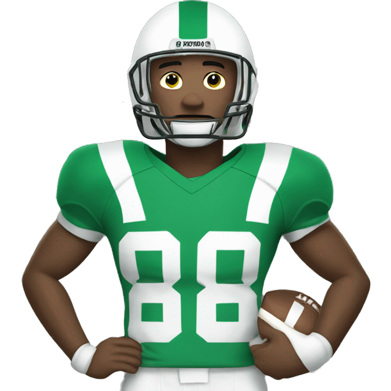 FOOTBALL PLAYER GREEN WHITE TOP emoji