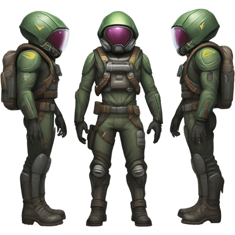 Martian bounty hunter, front and back emoji