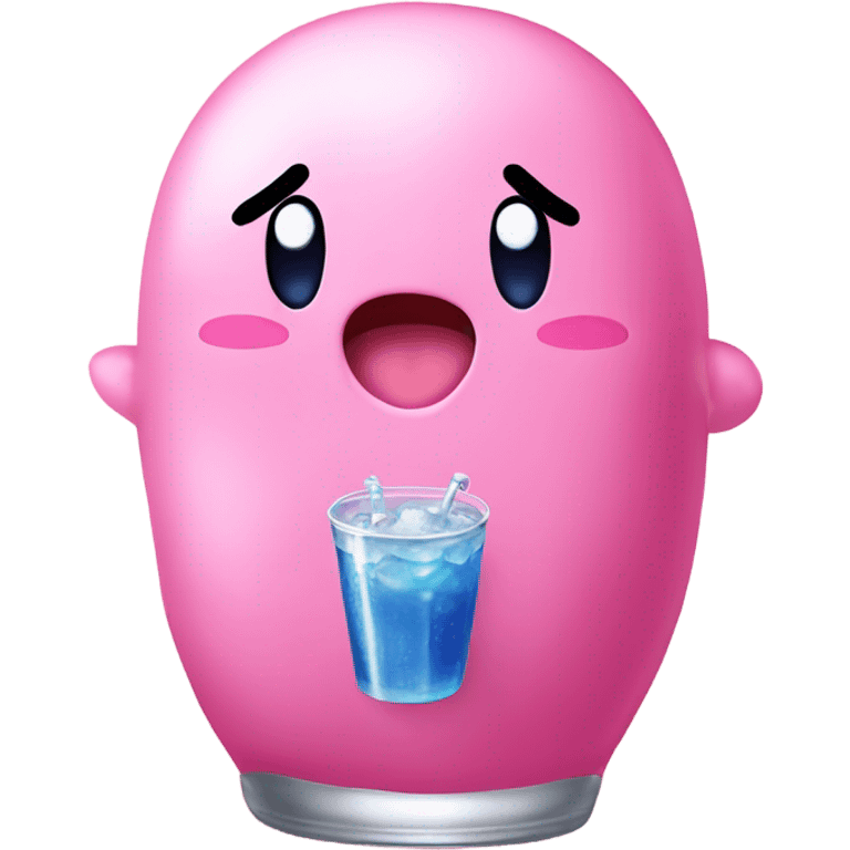 Cute Kirby soda emoji