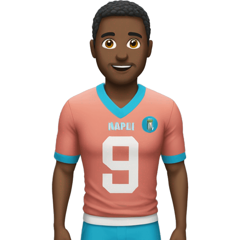 Man with naples shirt football emoji