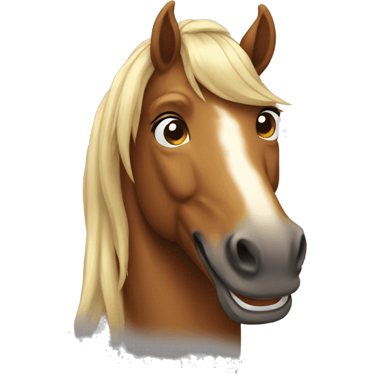 horse with a big smile emoji