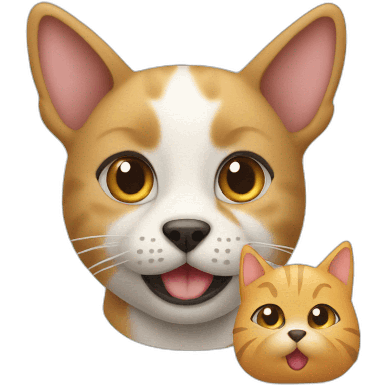 New animal mix between a cat and a dog saying "MIAU" emoji