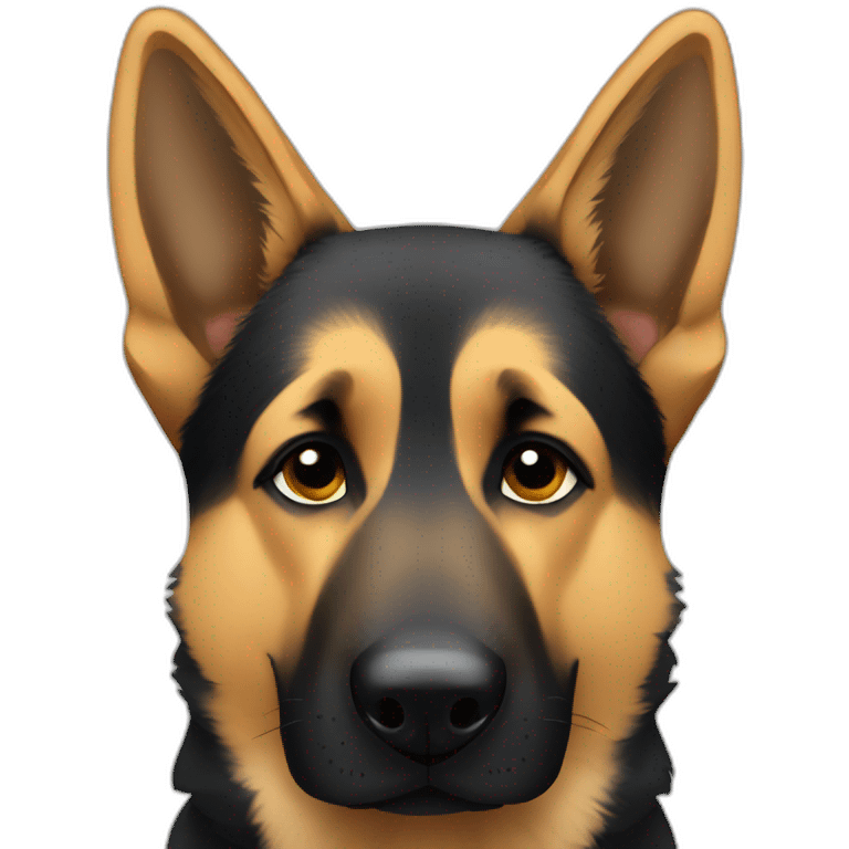 German shepherd covering eyes with paws emoji