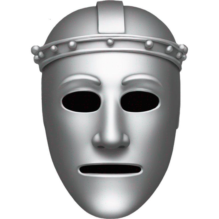 king baldwin IV in silver full face mask up emoji