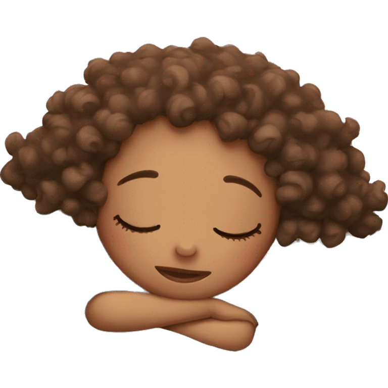 Curly girl sleeping emoji