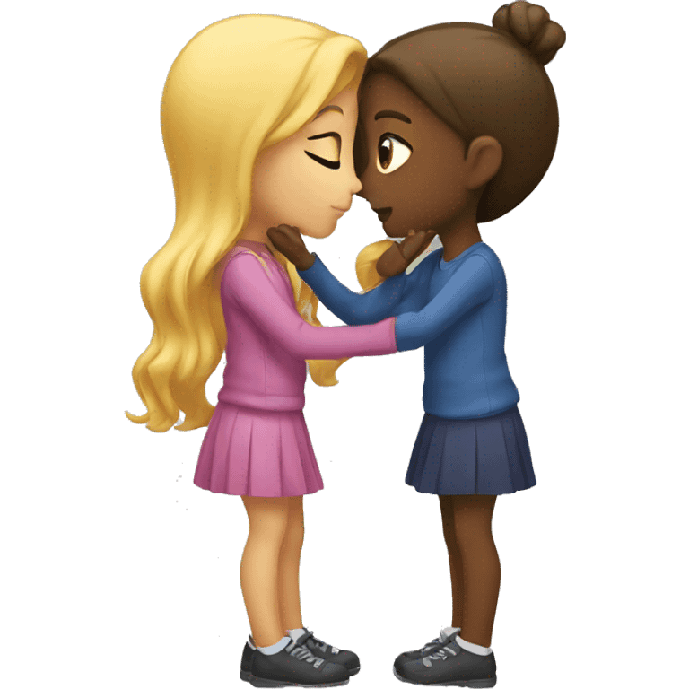 Two girls kissing emoji