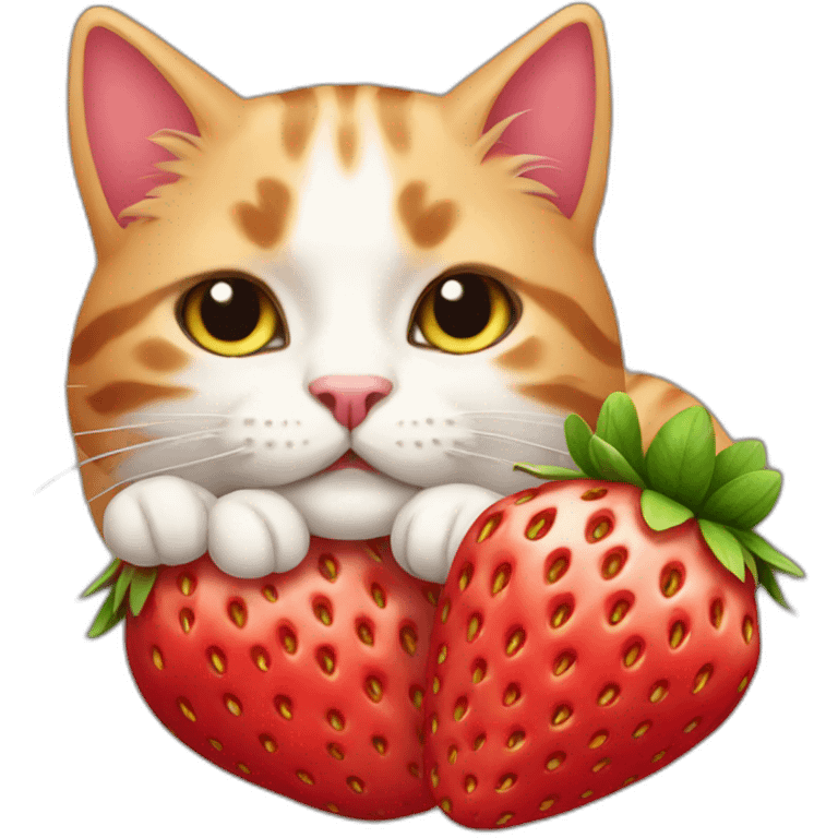 Strawberry cat emoji