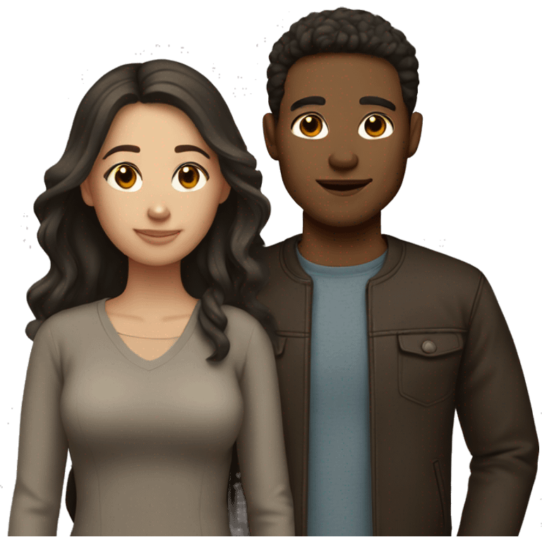 couple with light skin and dark brown hair emoji