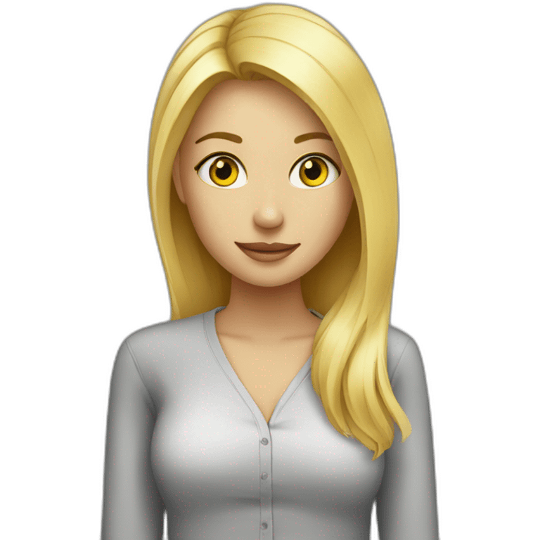 blonde girl workaholic  emoji