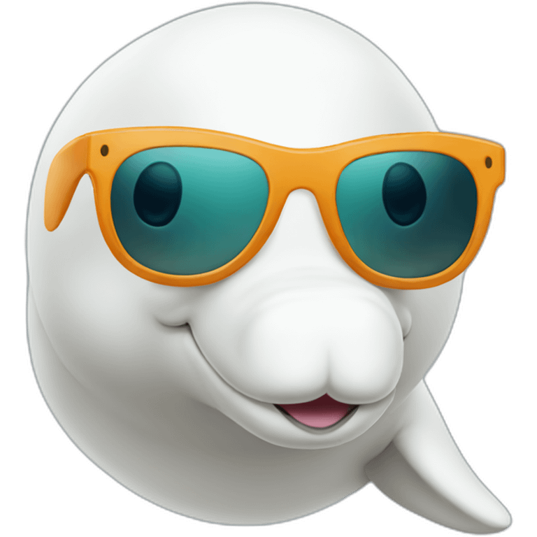 Beluga with sunglasses emoji