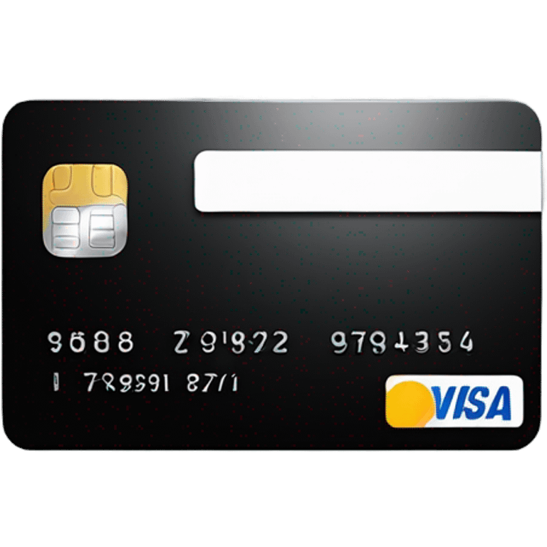 Photo of realistic bank of blag credit card emoji