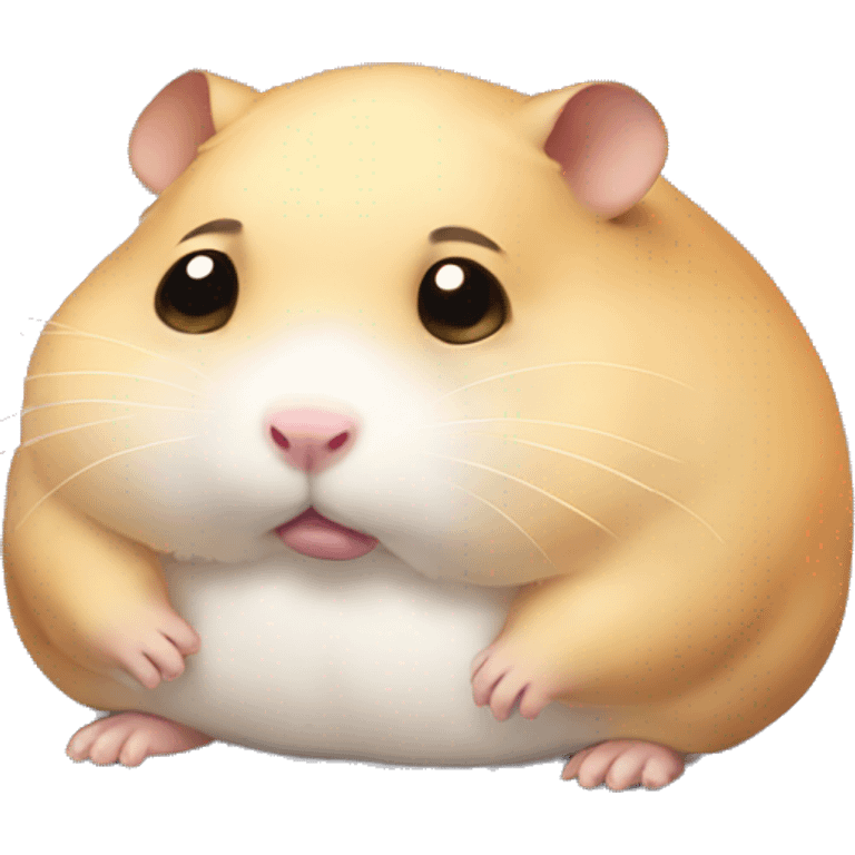 morbidly obese hamster that is sad and crying emoji