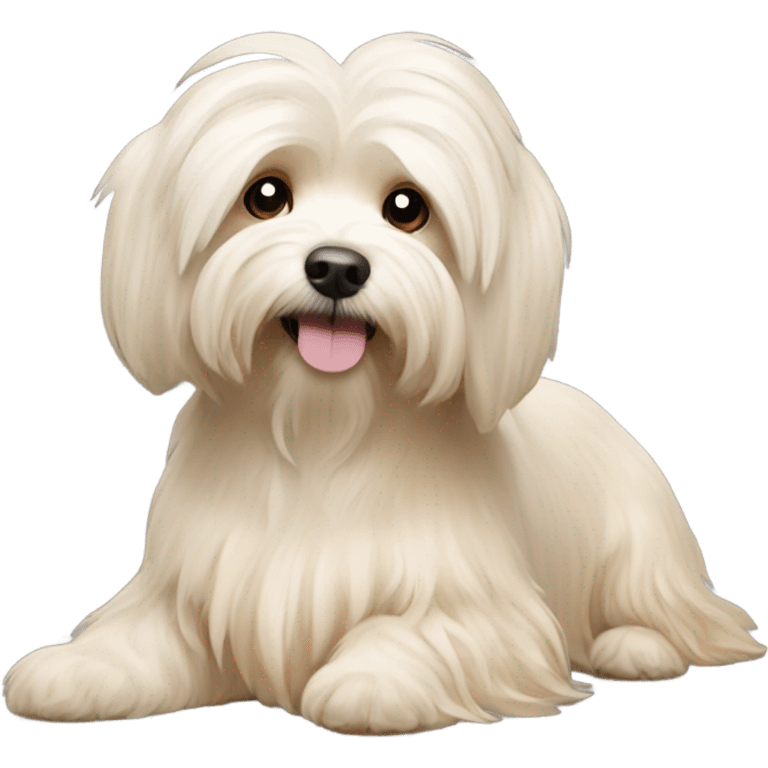 Cream colored havanese with rainbow tail (NOT RAINBOW EARS) emoji