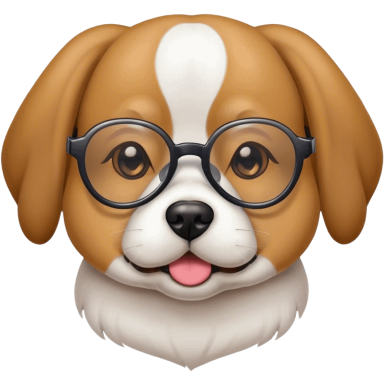 Dog wearing ah glasses  emoji