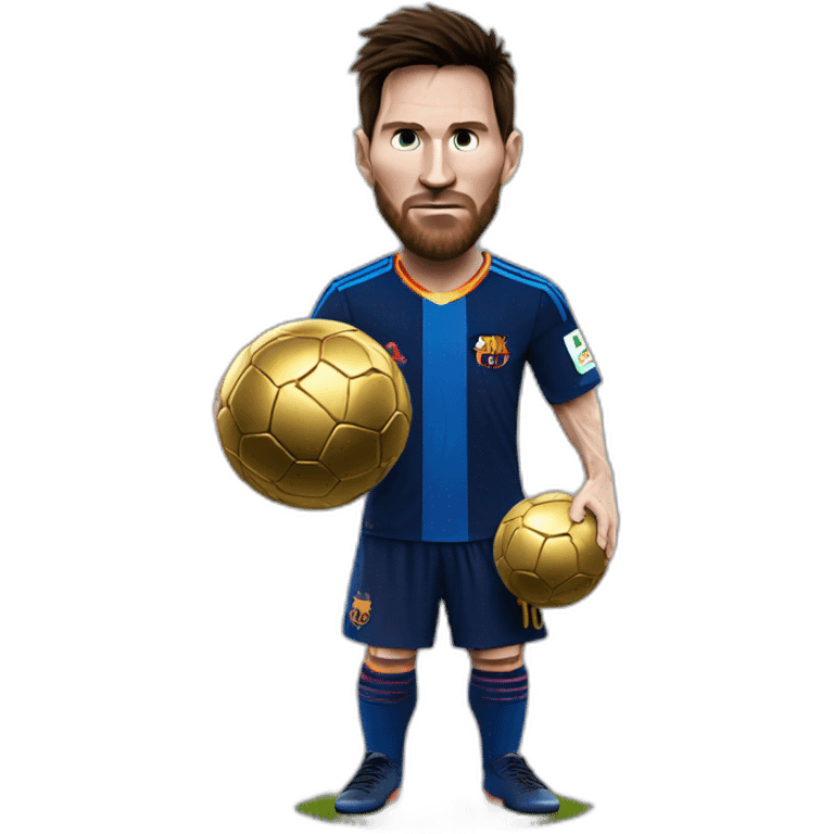 Evil MESSI with the golden ball emoji