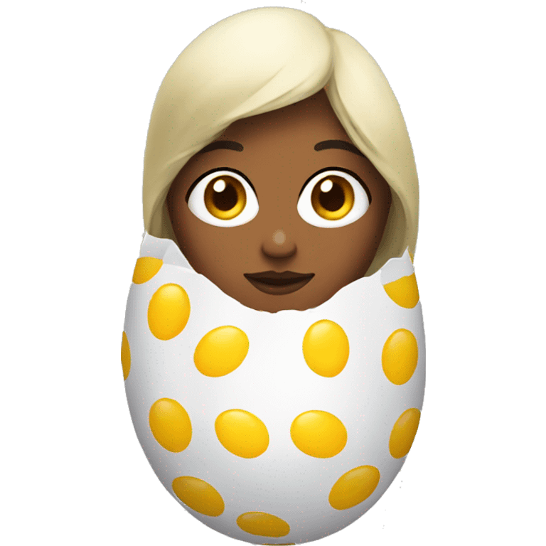 girl dressed up as eggs emoji