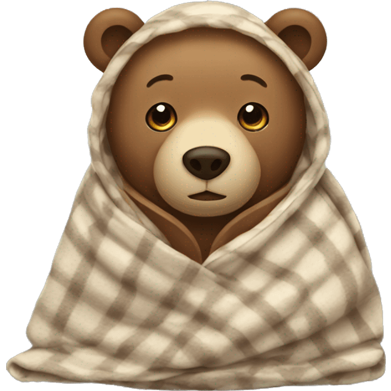 bear cozy in blanket emoji