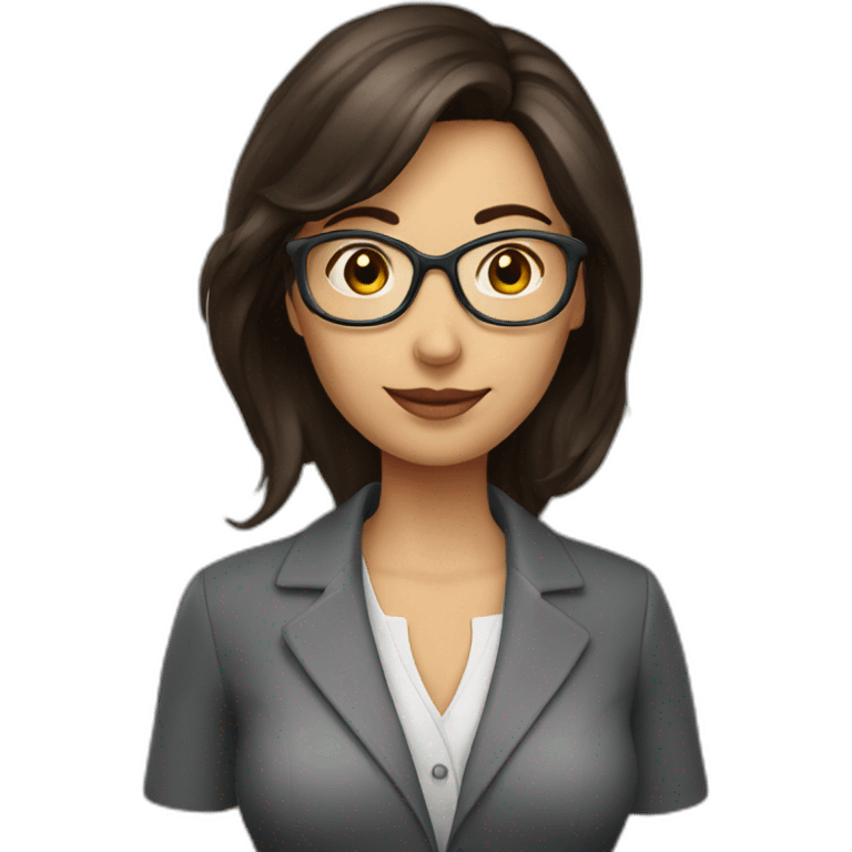 Brunette librarian woman emoji