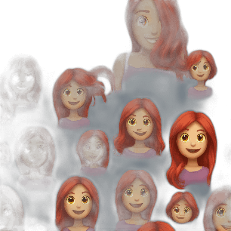 nina very long red hair smille emoji