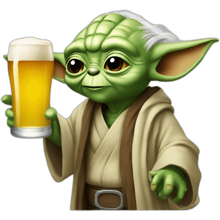 Yoda drink a beer emoji