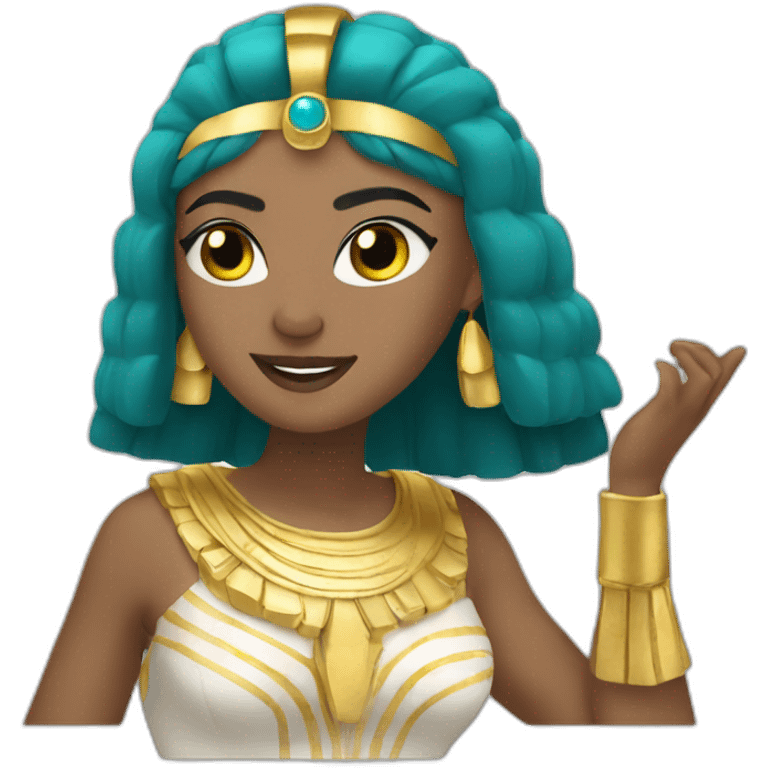 Cleopatra with blonde hair dancing emoji