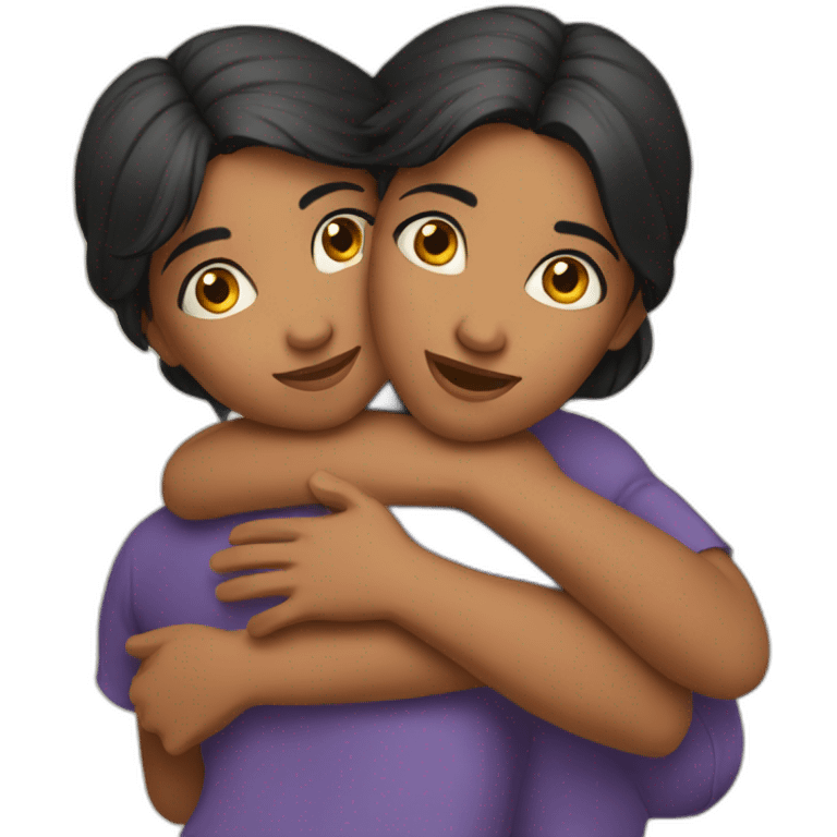 2 indian girls hug emoji